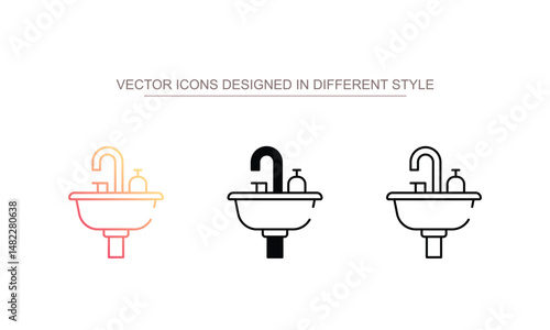 Sink icon design with white background stock illustration