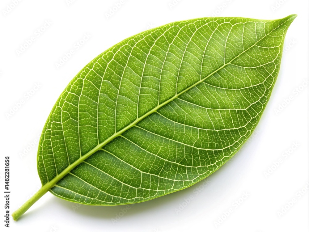 Obraz premium Close up view of a vibrant green leaf with detailed venation