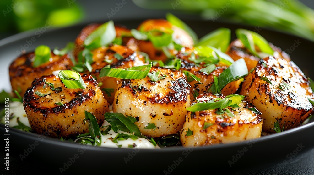 Seared Scallops with Garnish Seared Scallops with Garnish