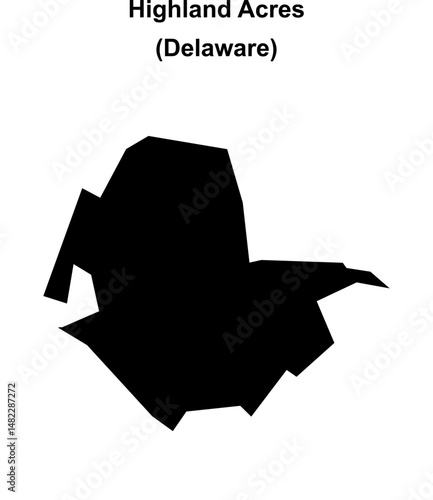 Highland Acres (Delaware) blank outline map