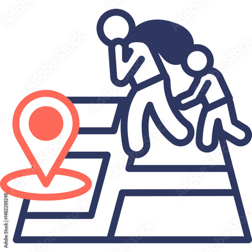 Refugee Relocation mixed color icon
