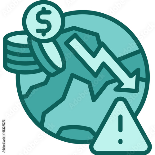 Global Economic Crisis solid icon