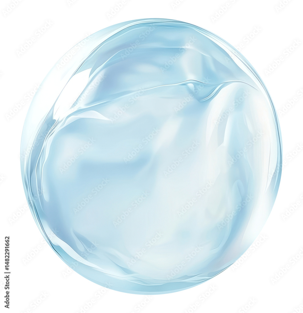 Obraz premium PNG Real bubble sphere blue translucent.