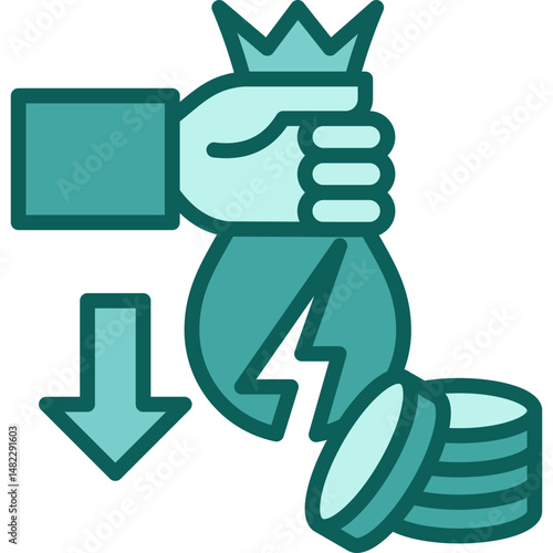 Currency Devaluation solid icon