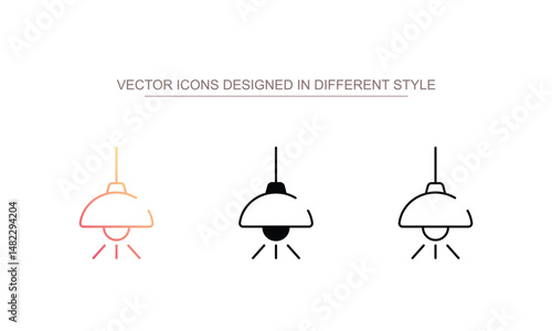 Ceiling Lamp icon design with white background stock illustration