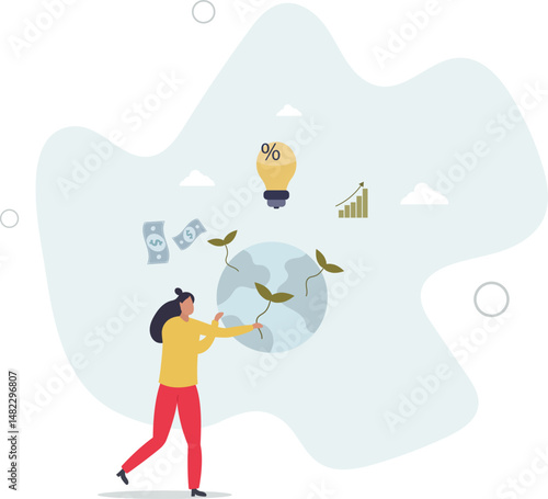 ESG or environmental social governance finance investing. character life .