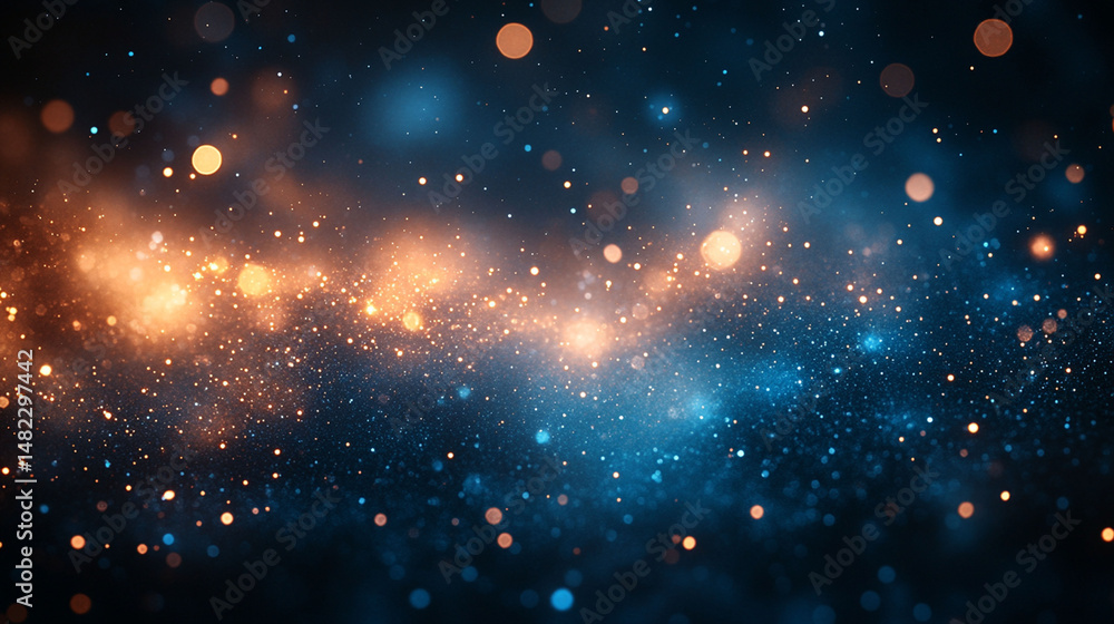 Fototapeta premium Abstract bokeh background with orange and blue lights.
