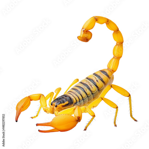 Yellow scorpion isolated on white background