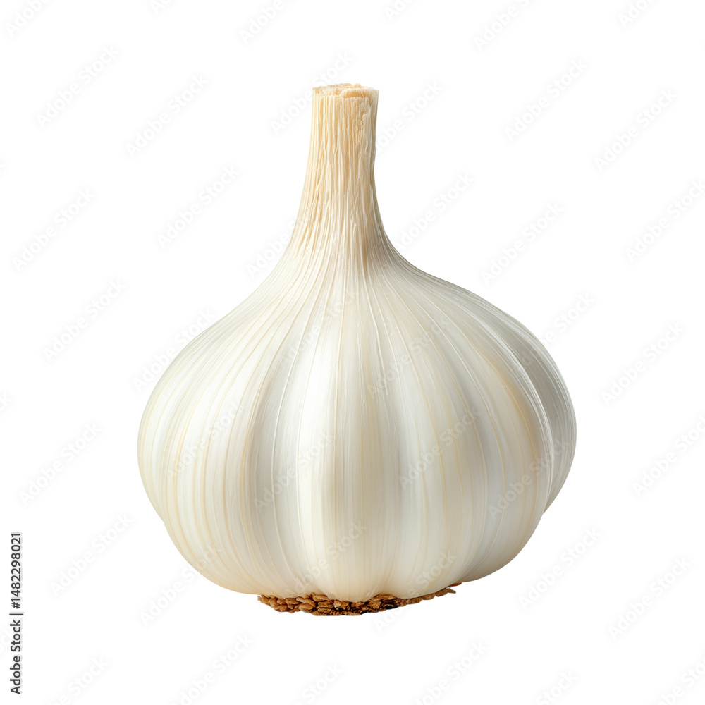 Fresh garlic bulb isolated on white