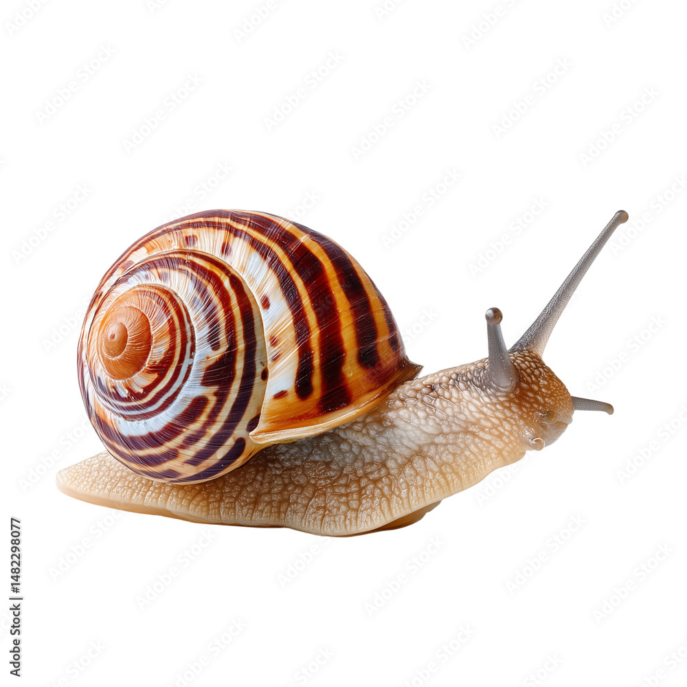 Garden snail isolated on white
