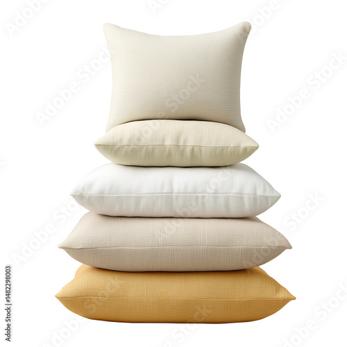 Obraz na płótnie Stack of decorative pillows isolated on white w salonie