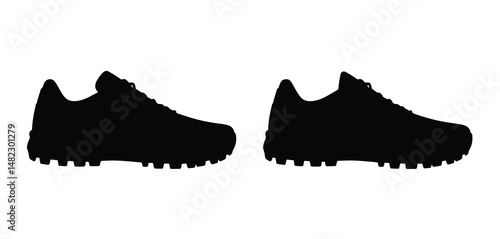 Pair of Black Athletic Shoes Silhouette