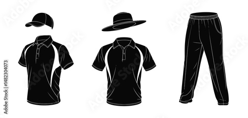 Cricket Uniform Design Template Black and White