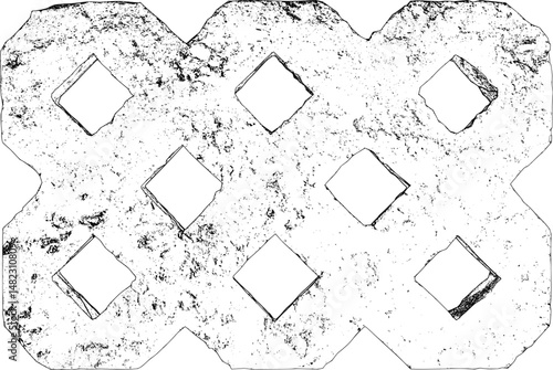 Concrete block line art