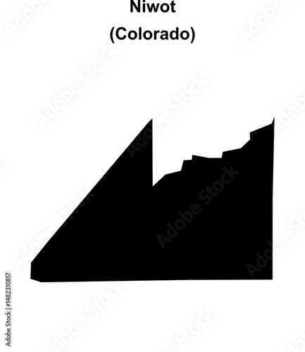 Niwot (Colorado) blank outline map