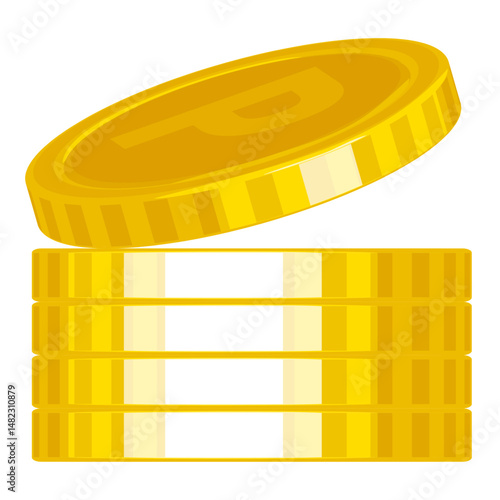 ゴールドのポイントコイン イラスト イメージ 素材