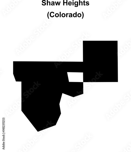 Shaw Heights (Colorado) blank outline map