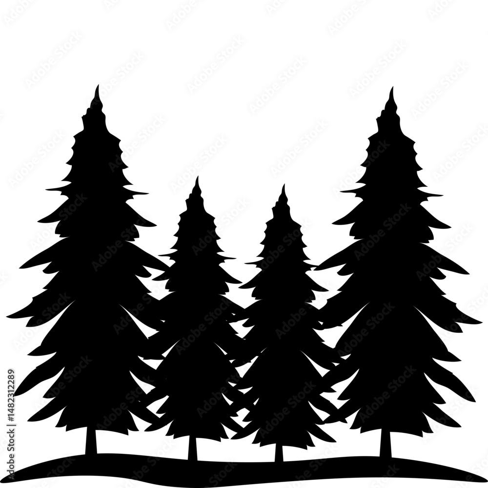 Obraz premium Pine Tree Silhouette