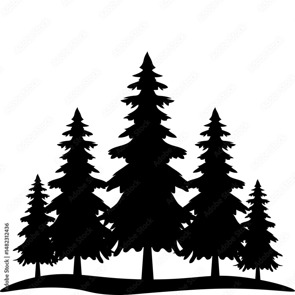 Obraz premium Pine Tree Silhouette