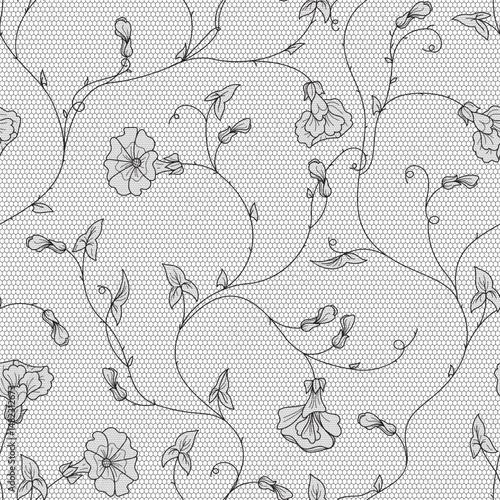 seamless lace floral ornament, vector illustration	