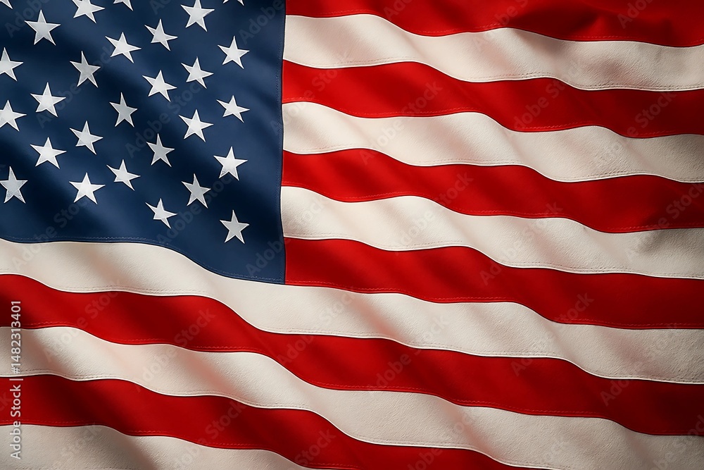 Obraz premium Close-up of American Flag - Symbol of National Pride