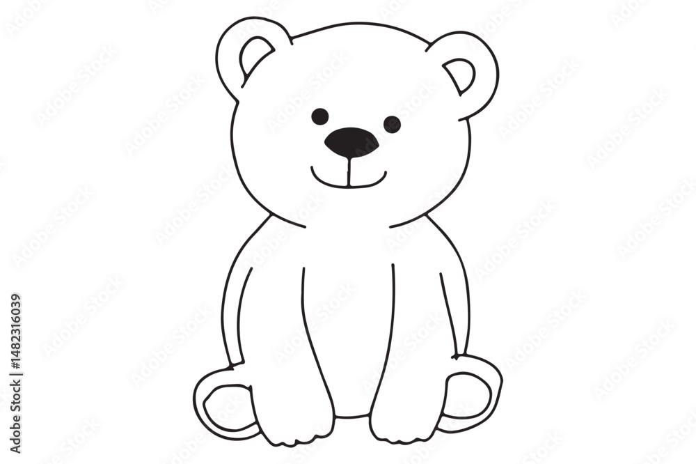 Minimal Teddy Bear Line Art Illustration for Nursery Decor Minimal Teddy Bear Line Art Illustration for Nursery Decor