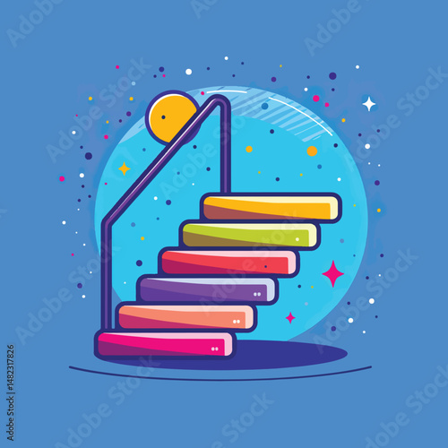 2D steps web icon in line style  Icons, Flat lay Icon