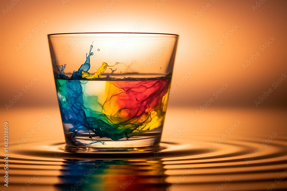 Colorful ink swirling through water Colorful ink swirling through water