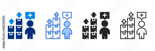 Demand  Icon Set Multiple Style Vector Illustration 