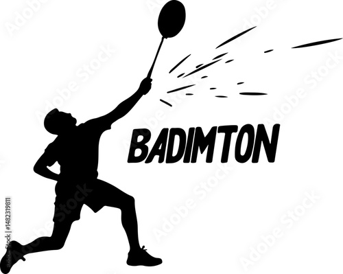 Badminton Player Silhouette vector