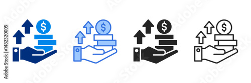 Profitability  Icon Set Multiple Style Vector Illustration 