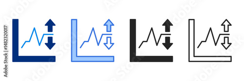 Volatility  Icon Set Multiple Style Vector Illustration 