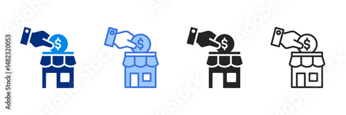 Investment  Icon Set Multiple Style Vector Illustration 