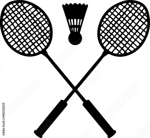 Badminton Player Silhouette vector