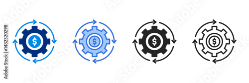 Money Management  Icon Set Multiple Style Vector Illustration 