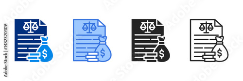Economic Policy  Icon Set Multiple Style Vector Illustration 