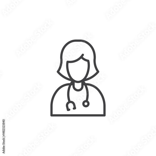 Woman Doctor vector Icon in trendy flat style isolated on white background