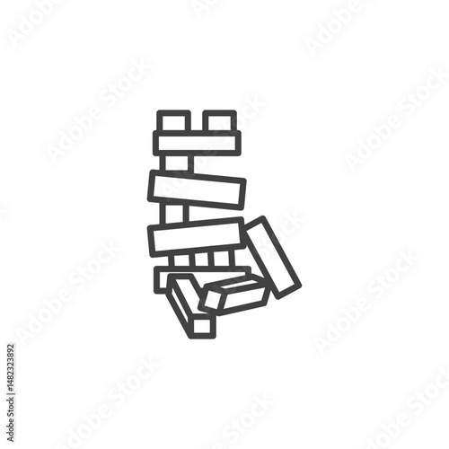Wooden block vector Icon in trendy flat style isolated on white background