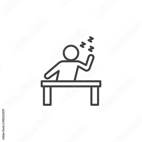 Tired person vector Icon in trendy flat style isolated on white background