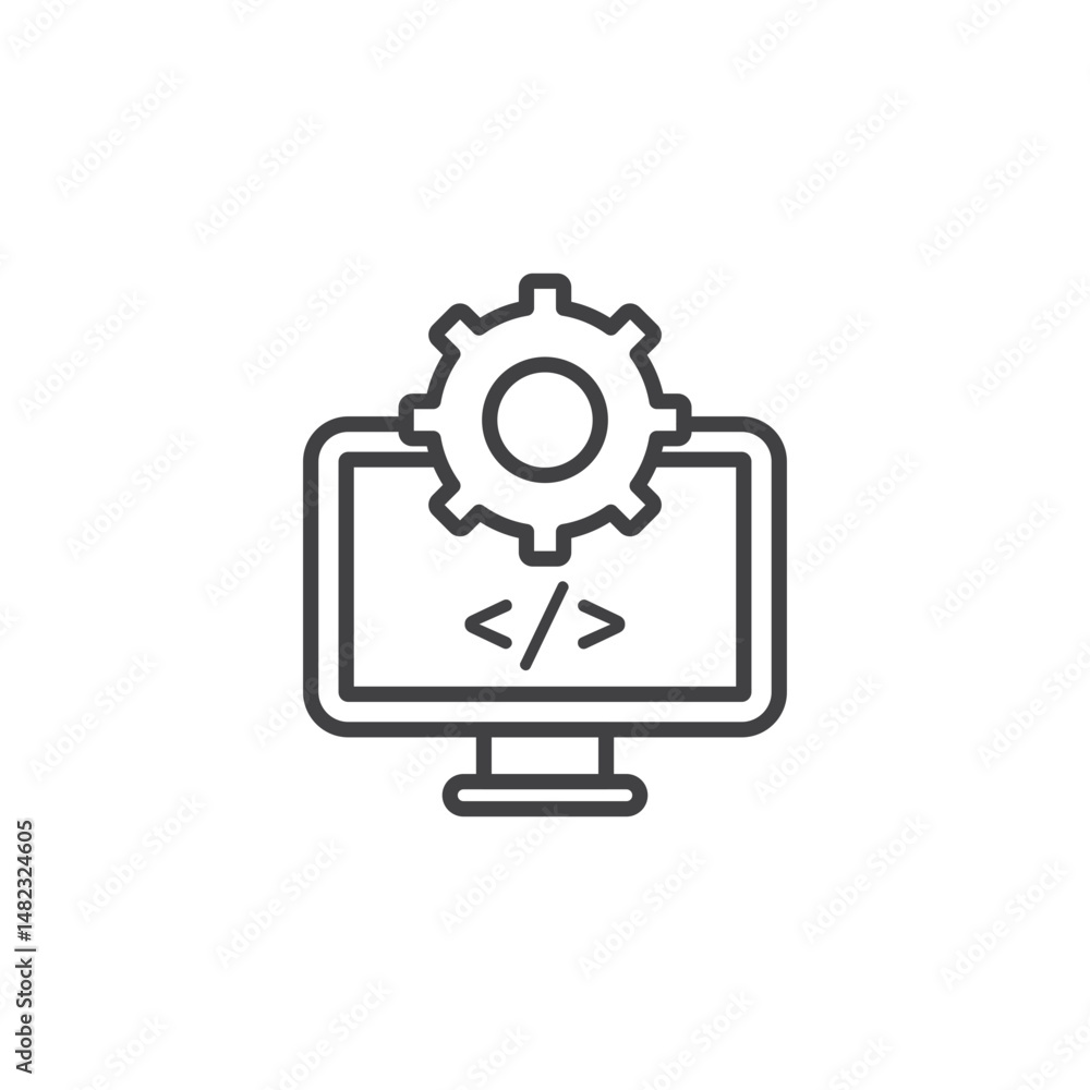 Software Engineering vector Icon in trendy flat style isolated on white background Software Engineering vector Icon in trendy flat style isolated on white background