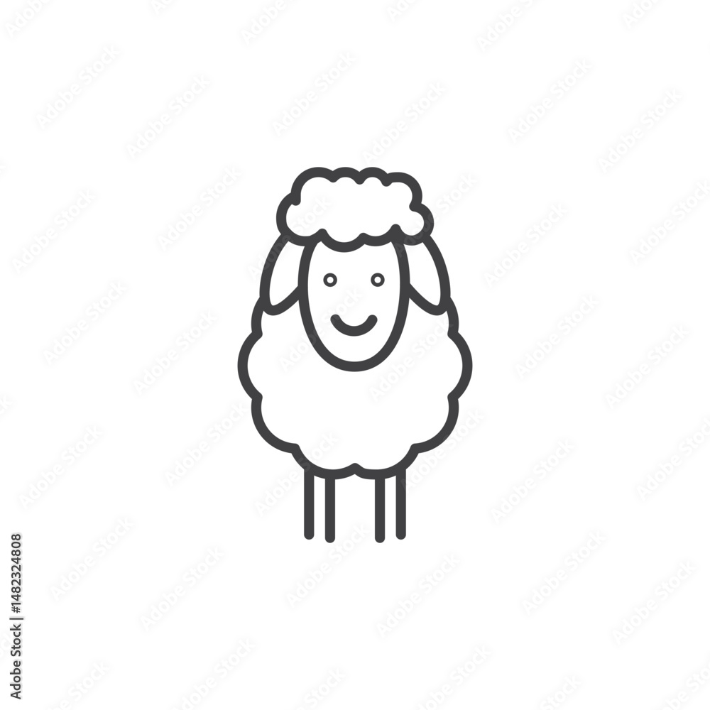 Naklejka premium Sheep vector Icon in trendy flat style isolated on white background