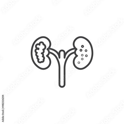 Kidney disease vector Icon in trendy flat style isolated on white background
