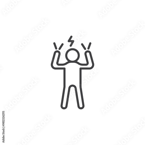 Irritated human vector Icon in trendy flat style isolated on white background