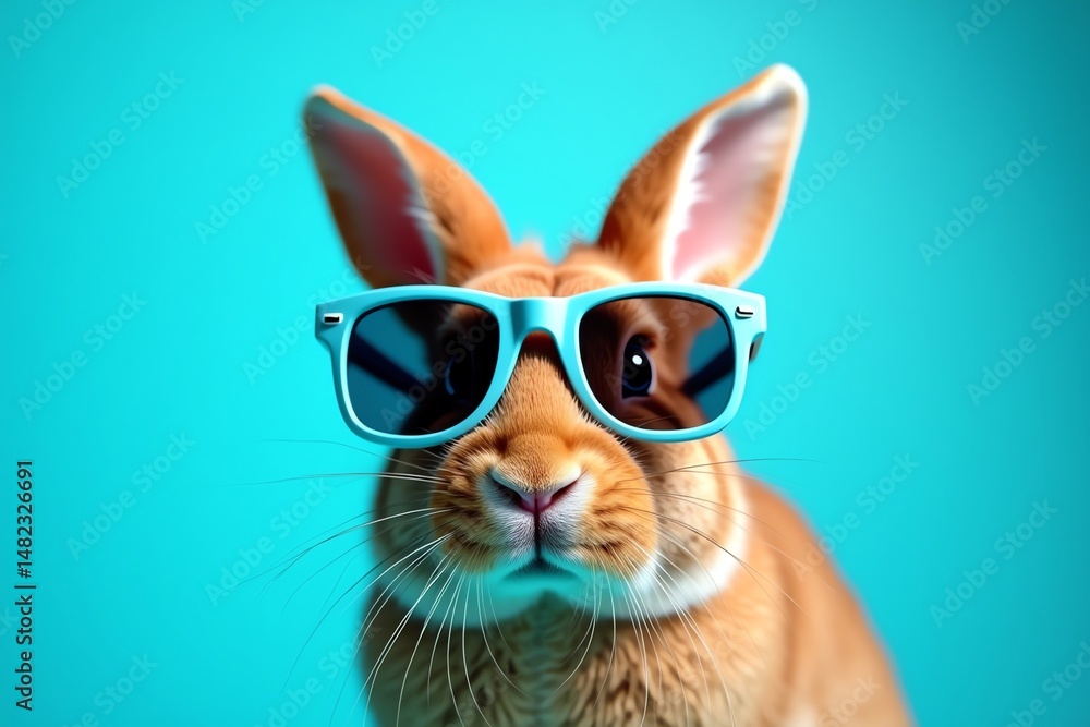 Obraz premium Cool rabbit rocks blue shades