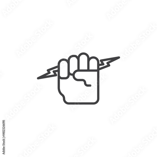 Hand with Power vector Icon in trendy flat style isolated on white background