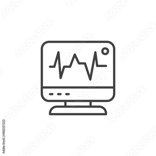 EKG monitor vector Icon in trendy flat style isolated on white background