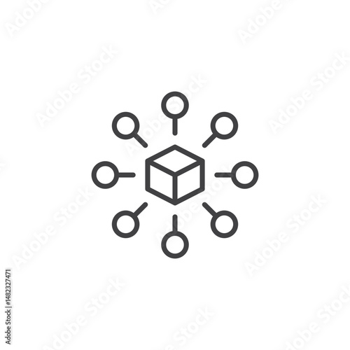 Decentralized vector Icon in trendy flat style isolated on white background