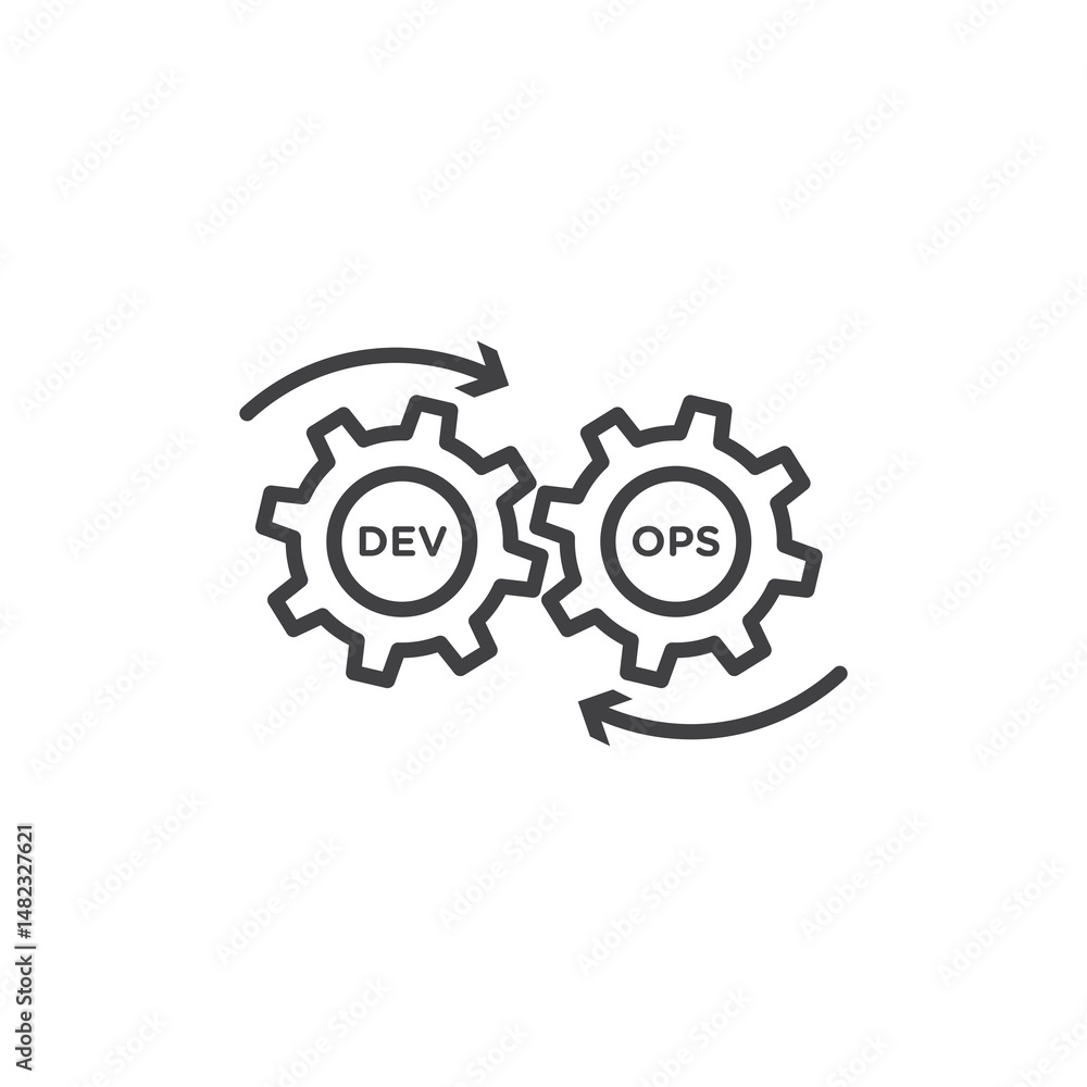 DEVOPS vector Icon in trendy flat style isolated on white background DEVOPS vector Icon in trendy flat style isolated on white background