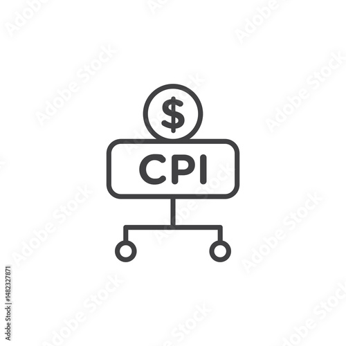 Consumer prices index vector Icon in trendy flat style isolated on white background