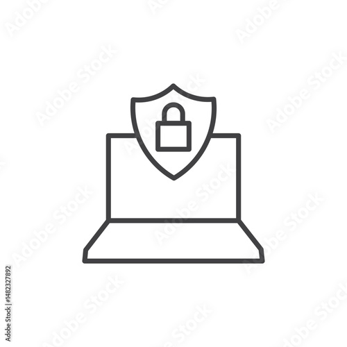 Computer security vector Icon in trendy flat style isolated on white background